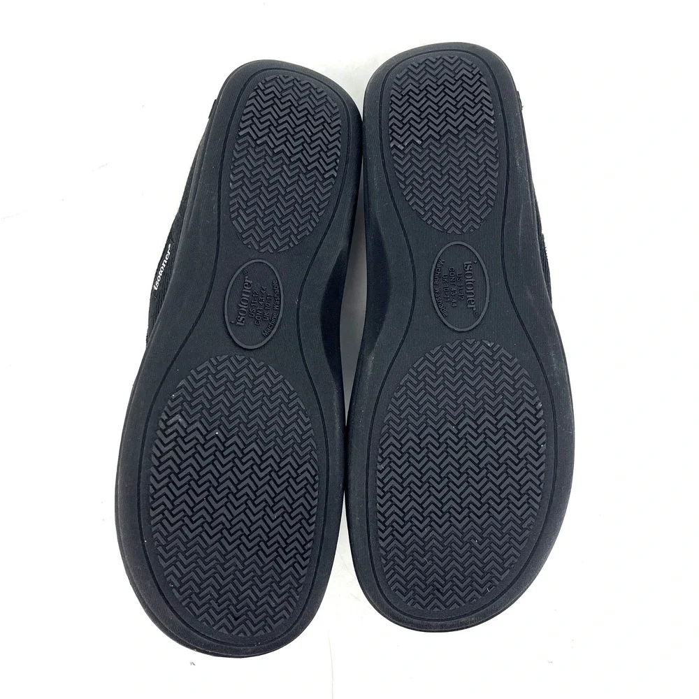 Isotoner New Men's Black Slip On Mule Comfort Slippers Size‎ 11 12 Memory Foam